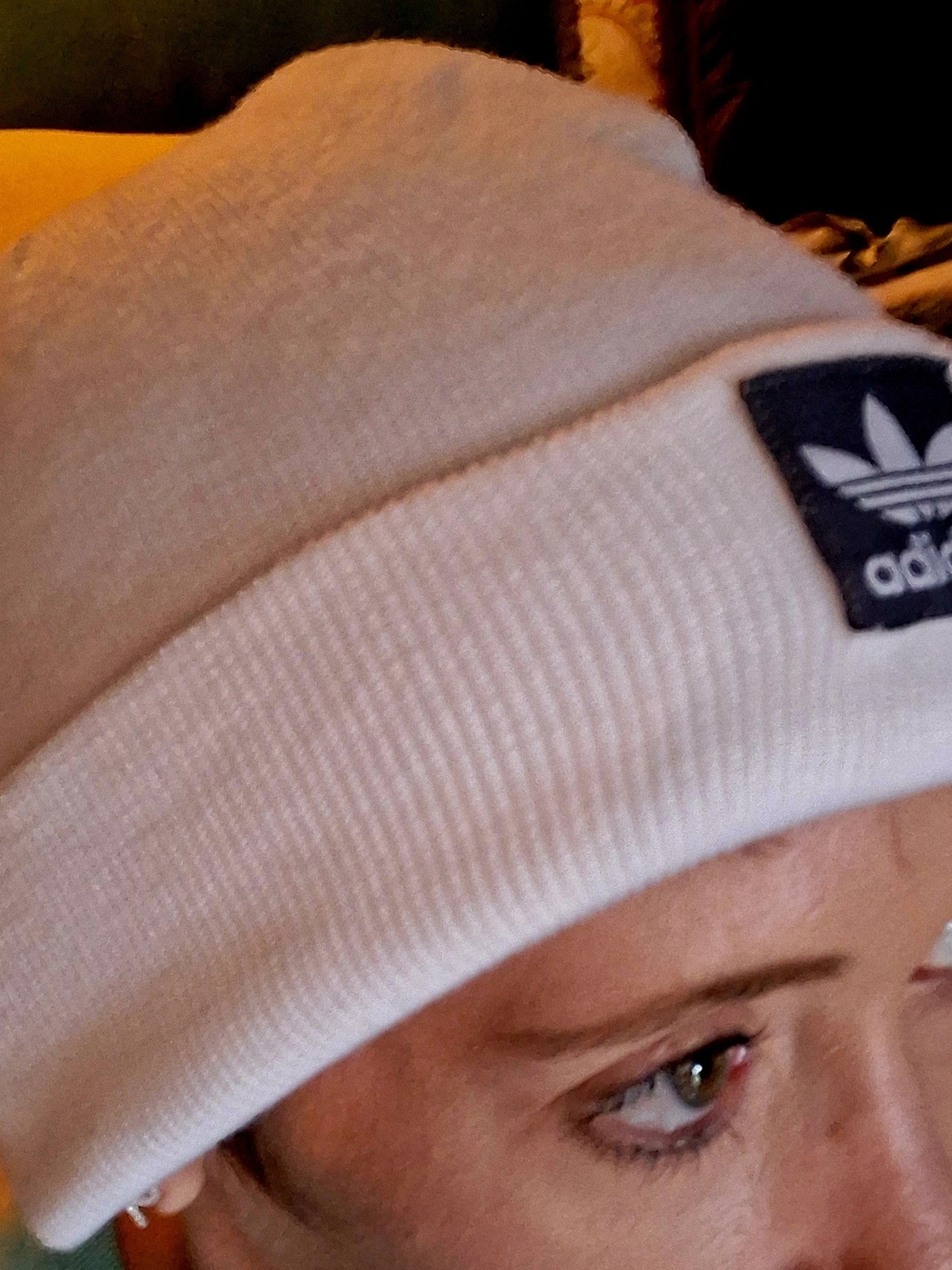 Adidas Trefoil Beanie in White - Picture 3 of 3